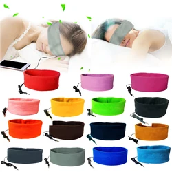 Soft Sleeping Aid Fone Headphone 3.5mm Wired Stereo Music Earphone Washable Sleep Eye Mask Headband Running Sleep Music Headset