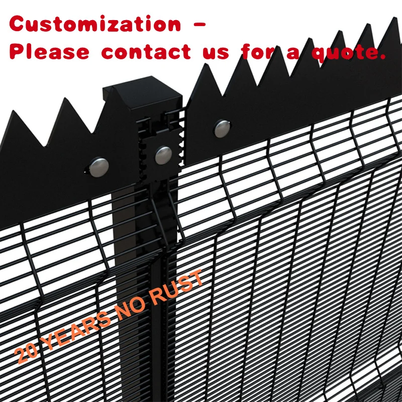 

custom.Black Color High Security 358 Anti Climb Fence with Top Spikes