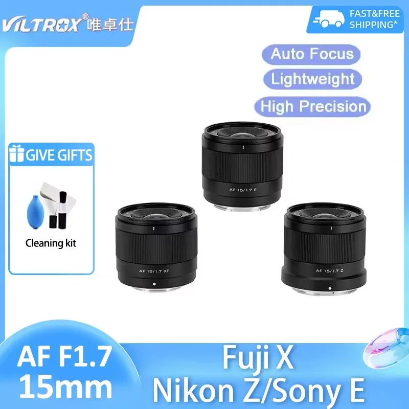 

VILTROX 15mm F1.7 Air Auto Focus Ultralight Large Aperture Lens for Sony ZVE10 A6400 A7III a6700 Nikon Z mount Fujifilm xm5