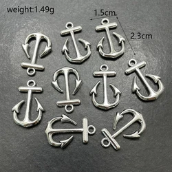 10pcs Marine Pendant Antique Silver Plated Mini Anchor Charm For DIY Bracelet Earring Supplies Jewelry Making Accessories Crafts