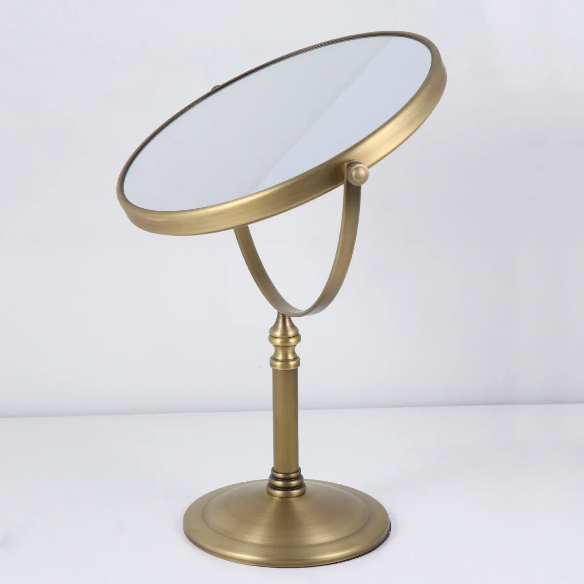 

1pc Double Sided Makeup Mirror 8 Inch 3X Magnification Metal Frame Glass Vanity Table Mirror For Women Anti-Slip Base