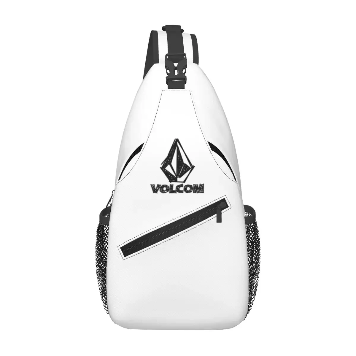 V-Volcom Logo Chest Bag Men Sling Crossbody Backpack Chest Bag Travel Hiking Daypack Shoulder Bag