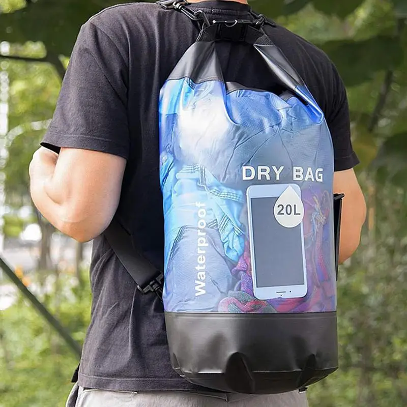 

Waterproof Bag 20L Kayaking Dry Bag Waterproof Pack Phone Case Included Portable Dry Boat Bag Backpack Dry Sack Floating Dry Bag