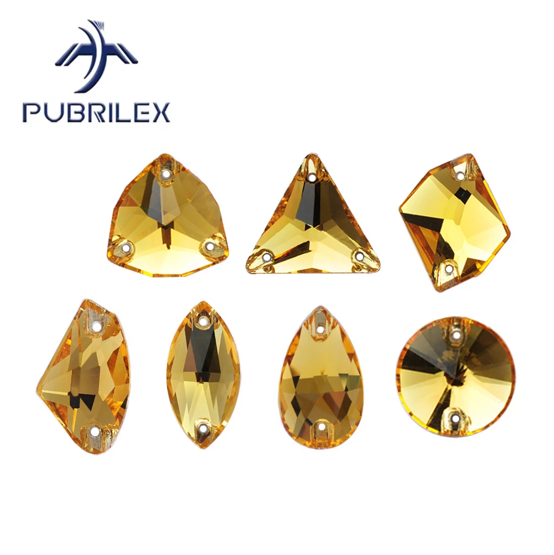 Pubrilex Light Topaz All Shapes Aufnähbare Strasssteine mit Flacher Rückseite und Facettenschliff für Kleidungsstücke und Dekorationen – Detail 2