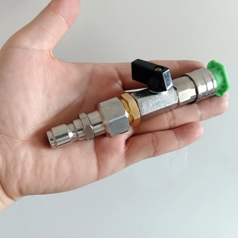 Anti-Entanglement Ball Valve, 1/4 Quick-Connect Female Head & 3/8 Quick-Connect Male Head, High-Pressure Cleaner Accessories.