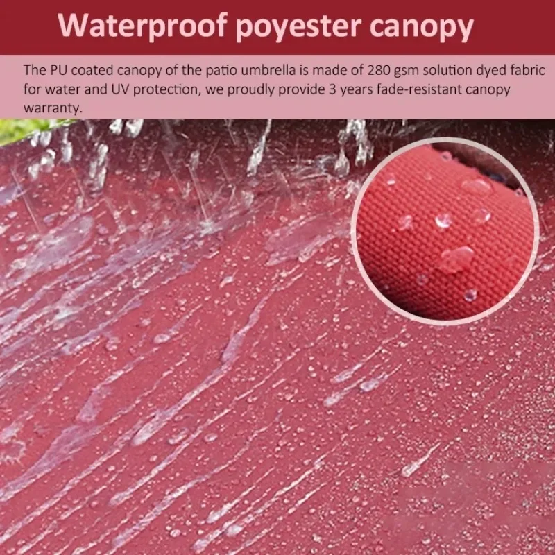 【من الصين】y مظلة كبيرة حديقة الفناء 2.5/3/3.5/4 متر مظلة مربعة led مظلة ناتئ 9ft مظلات شاطئ مقاومة للرياح كاملة