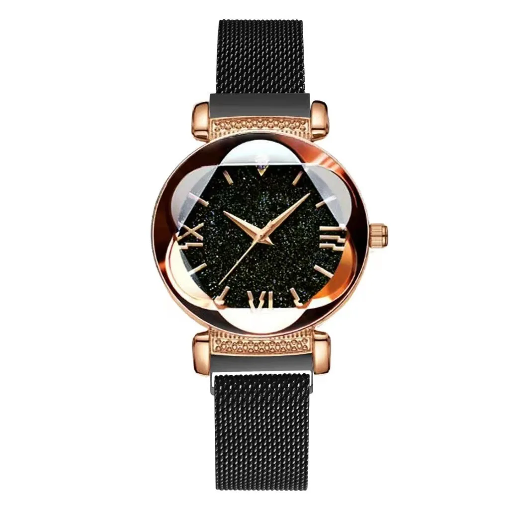 Eisen magnet Sternen himmel römisch Gesicht Frauen uhr Magnet Mailand mit Strass Damen uhr Armband Set Geschenk tisch