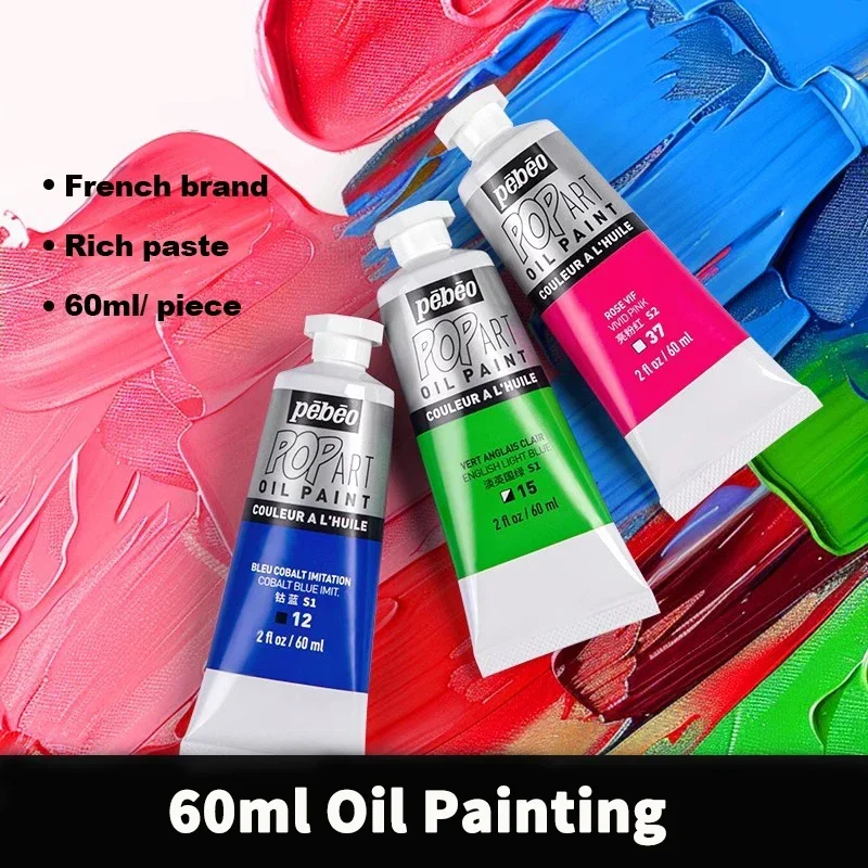 60ml Tubes Oil Paint Non-Toxic Excellent Tinting Strength Mixable Oil Painting Drawing Pigment for Artist Beginners Art Supplies