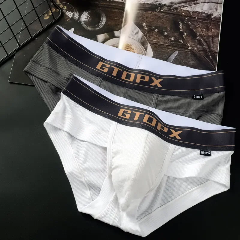 GTOPXMAN Men Briefs U Convex Enlarged Pouch Eagle Beak Panties Sweat-Absorbing Breathable Underpants String Homme Soft Underwear