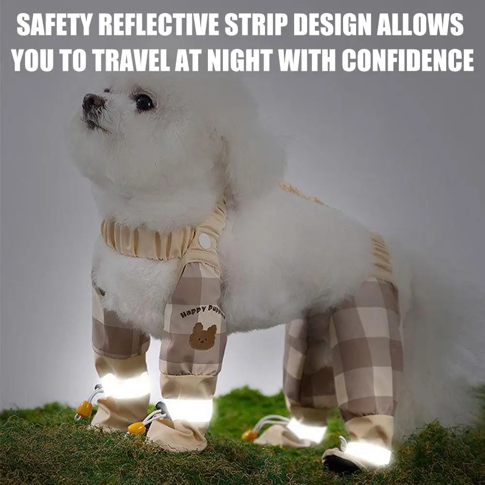 Botas impermeáveis para cães, botas de chuva com suspensório, 2025 novas calças à prova de poeira ao ar livre, mangas sujas para cães ajustáveis h0g1