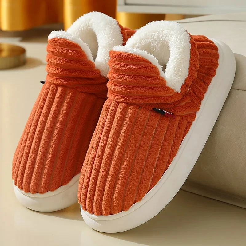 ของมาใหม่ผ้าฝ้ายรองเท้าในร่มฤดูหนาว Flip-Flops ชายรองเท้าแตะบ้านขนาดใหญ่46 47 Unisex Home Warm Booties รองเท้าแตะ