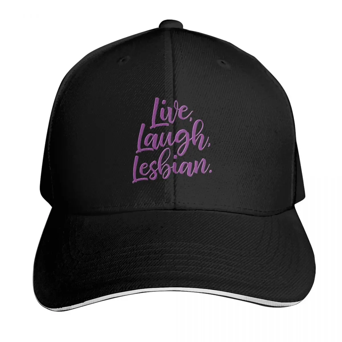 Live, Laugh, Lesbian Baseball Cap Gift for Him Her Casual Daily Wear Quick Dry Performance