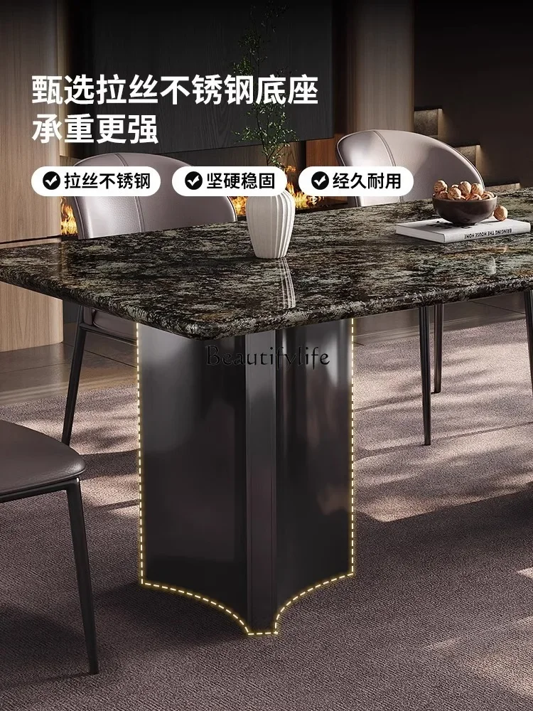 LJY*Luxury stone dining table Italian minimalist rectangular dining table