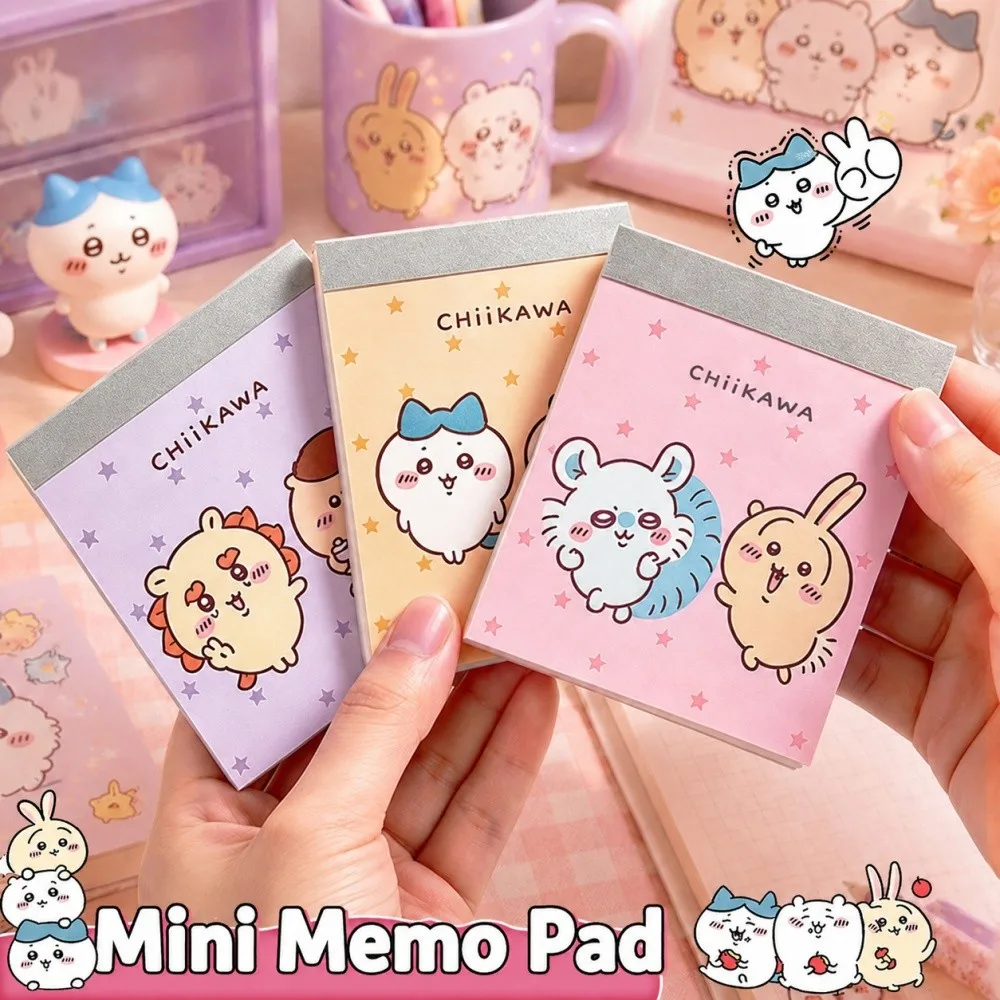 Genuine Chiikawa Pocket Memo Book 60 Sheets Cute Notebook Usagi Hachiware Daily Notes Pad for Planner Office Desk Women Gifts