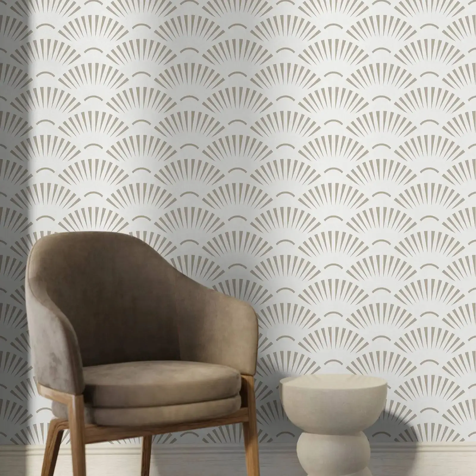 

Wallpaper Peel and Stick Wallpaper Removable Wallpaper Home Decor Wall Art Wall Decor Room Decor / Beige Art Deco Wallpaper