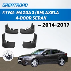 Front Rear Molded Mud Flaps For Mazda 3 (BM) Axela 4-Door Sedan 2014-2017 Mudflaps Splash Guards Mud Flap Mudguards 2015 2016