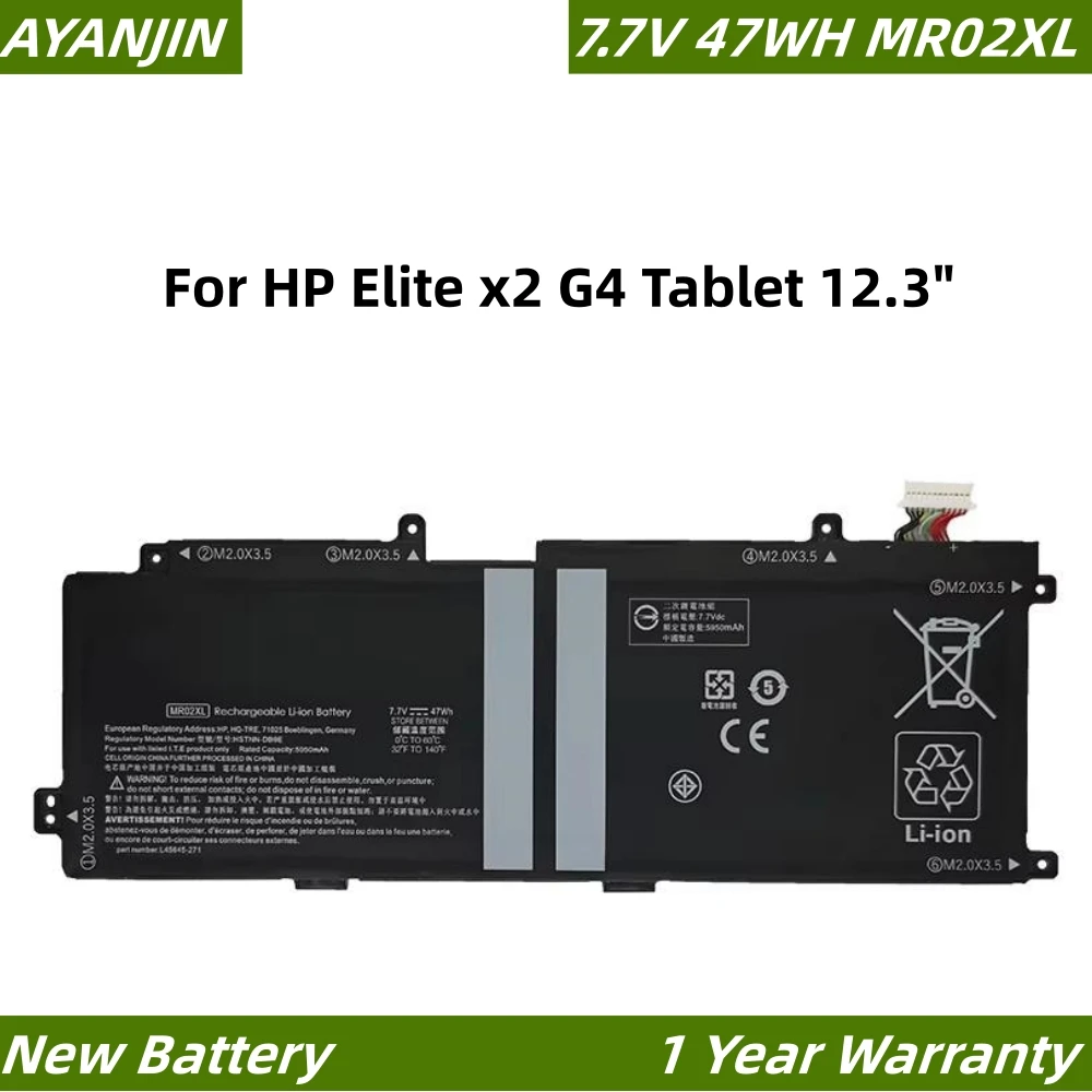 

New MR02XL MC02XL HSTNN-DB9E Laptop Battery For HP Elite X2 G4 Tablet L45645-271 L45645-2C1 L46601-005 TPN-DB0G