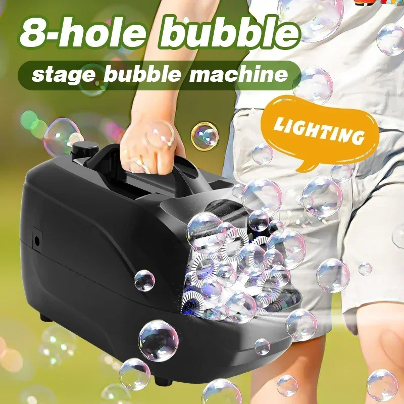 Handheld stage bubble machine for parent-child interaction outdoor 8-hole small children\'s bubble toy kindergarten holiday gift