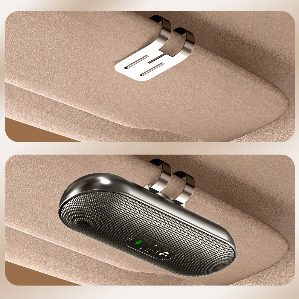 Bluetooth 5.4 Car Kit Freisprecheinrichtung 6W Freisprecheinrichtung Sonnenblende Lautsprecher MP3-Player Drahtloser Musikempfänger mit Sprachassistent – Detail 14