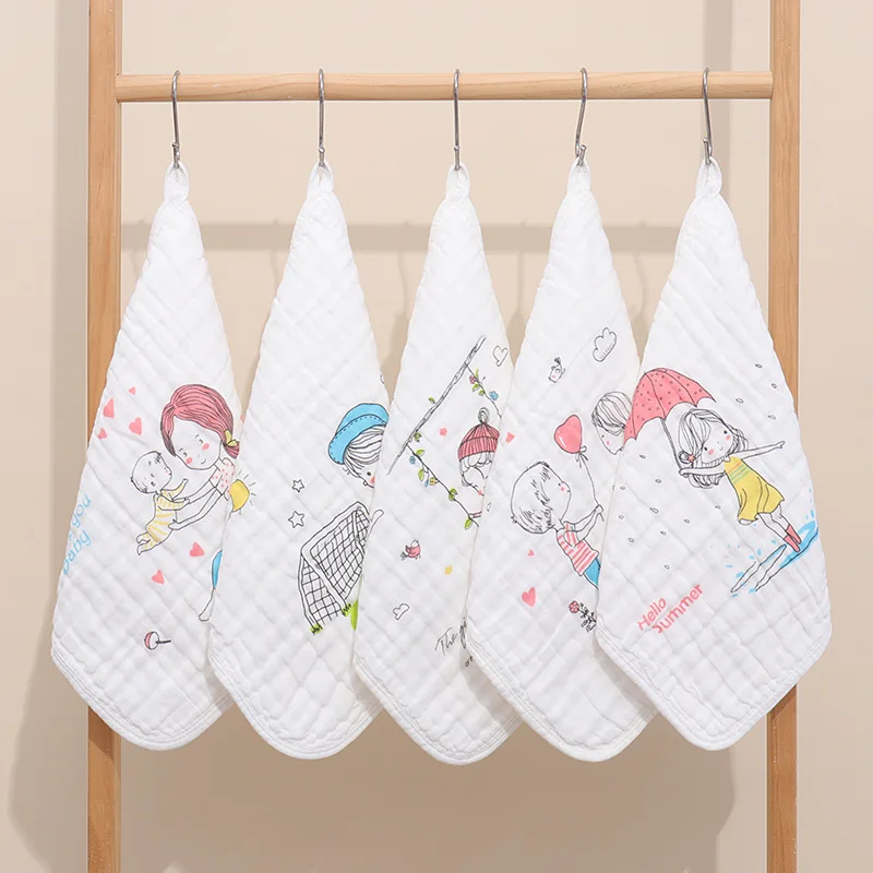 5 Pack Premium Baby Cotton Gauze Washcloths 6-Layer 100% Cotton Ultra Soft Absorbent Breathable Face Towel for Newborn Infant