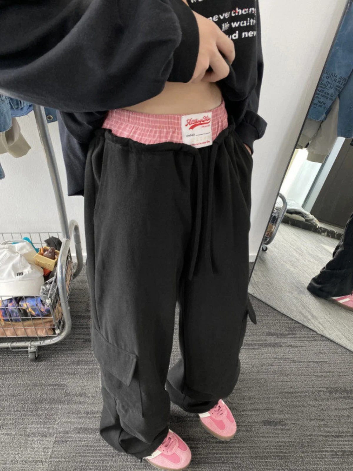 สีขาวเอวคู่ผู้ชายขาตรงกางเกงขากว้างฤดูใบไม้ผลิฤดูใบไม้ร่วงแฟชั่นแบรนด์ลำลองผ้าฝ้ายชุดทำงานกางเกง