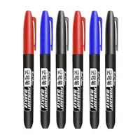 3 pcs/Set Permanent Marker Pen Waterproof Ink Fine Point Black Blue Red Oil  1.5mm Round Toe  Color  Pens