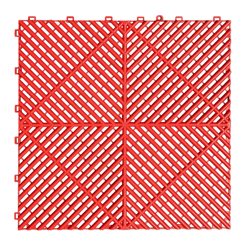 Modulaire antislip vergrendelbare garagevloertegels van PP PVC kunststof voor autodetailing, werkplaatsen en garages - afbeelding 1
