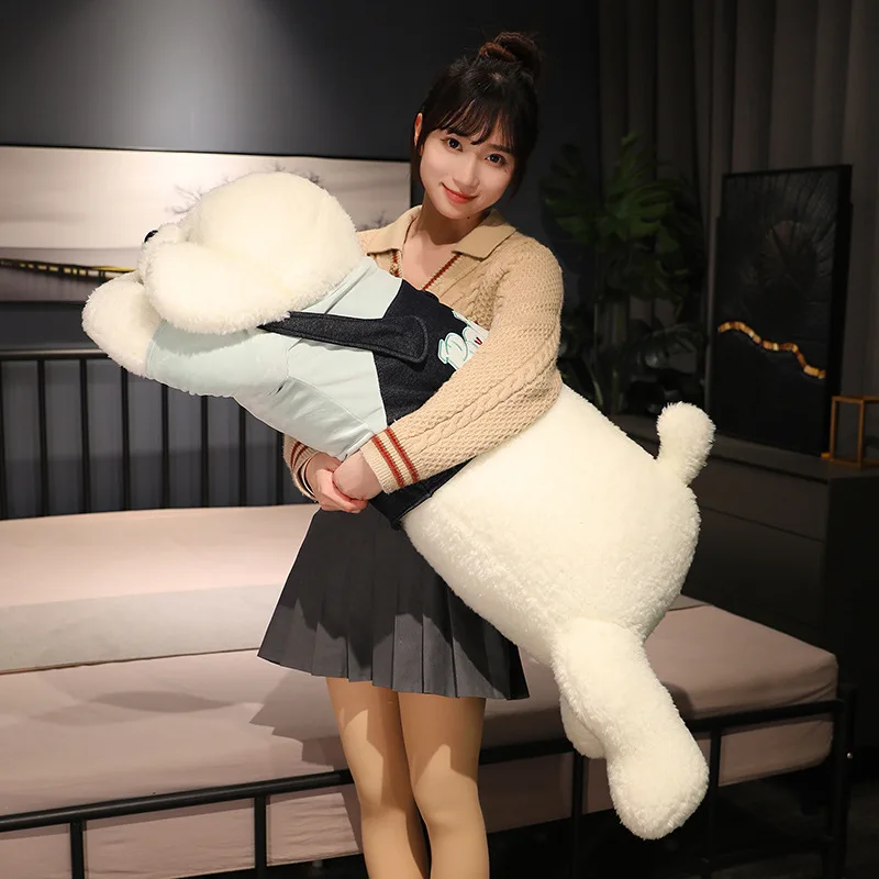 100CM adorabile barboncino sdraiato cane peluche farcito animali morbidi cucciolo sonno bambola cuscino letto cuscino Kawaii regalo di compleanno