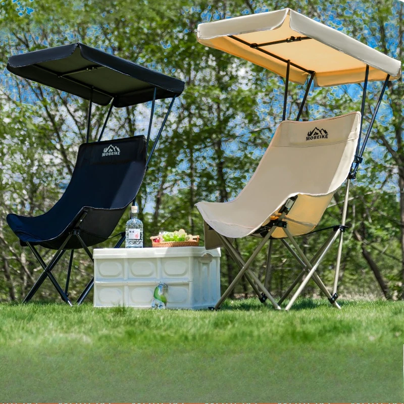 High Back Foldable Moon Chair Unisex, Portable Camping Beach Lounge Chair for Picnic Fishing, Scratch-Resistant Breathable