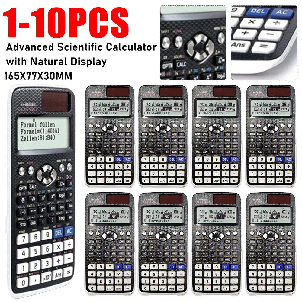 1-10PCS ขั้นสูงเครื่องคิดเลขวิทยาศาสตร์ 552 ฟังก์ชั่นเครื่องคิดเลขคณิตศาสตร์พร้อมจอแสดงผลธรรมชาติสําหรับกลาง High School College