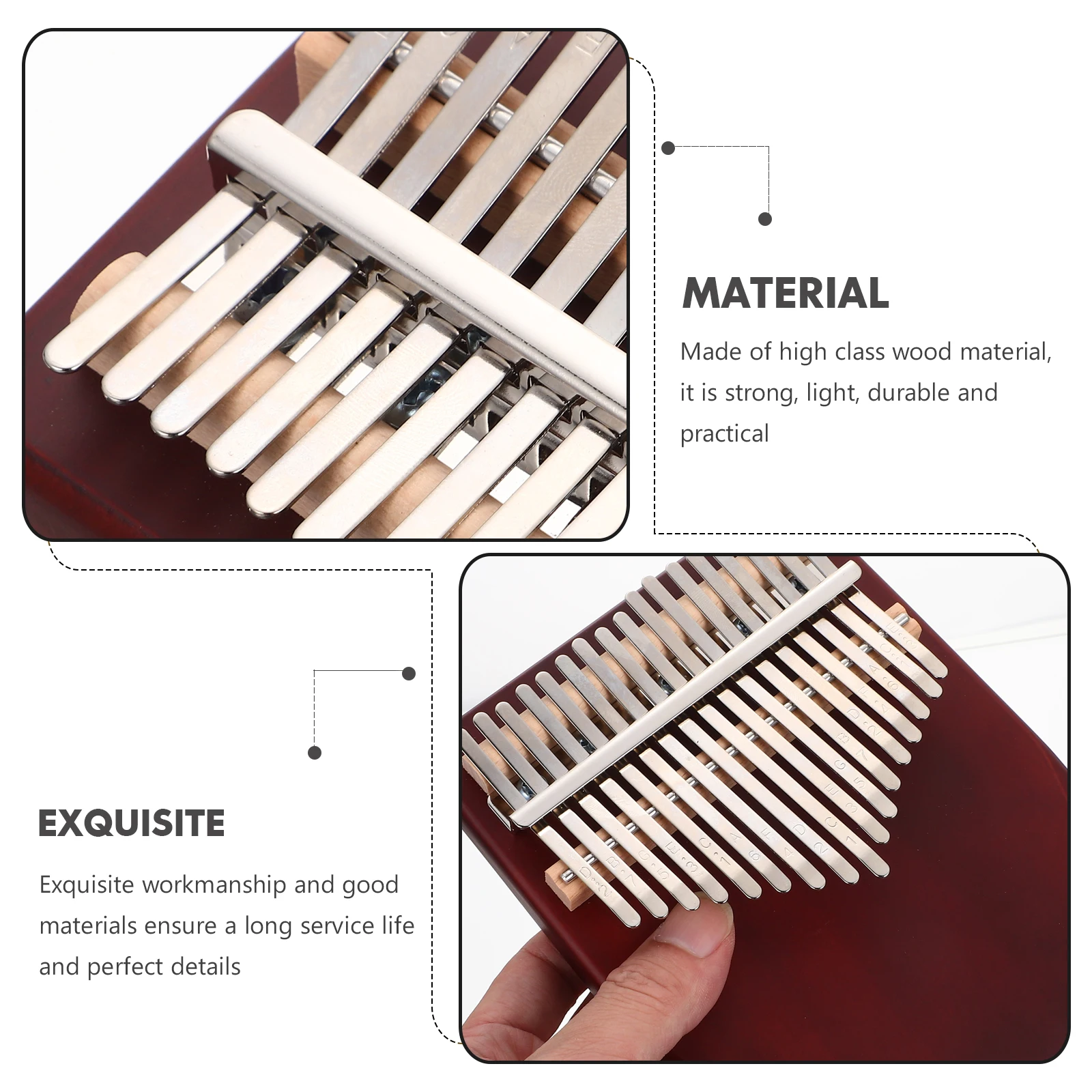 

Kalimba Piano Accessories Portable Music Musical Instrument Keyboard Thumb for Kids 17 Keys