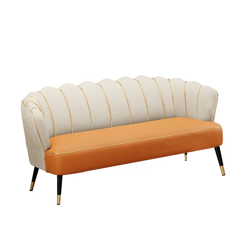 

Technology fabric double sofa small apartment living room beauty salon resting area reception three or four people leather sofa
