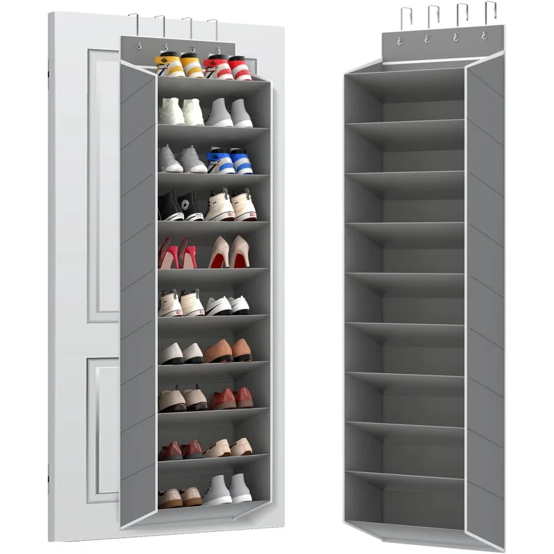 

10-Tier Large Over The Door Hanging Shoe Rack Organizer Durable Storage For 20+ Pairs Of Sneakers Boots Sandals Shoe Hanger USA