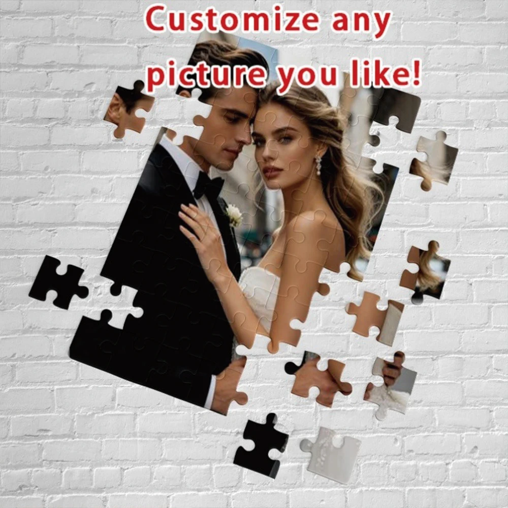 35/300/500/1033pcs Personalized Custom Photo Puzzle Couple Photos Puzzle Box From Memory Photo Gift view 2