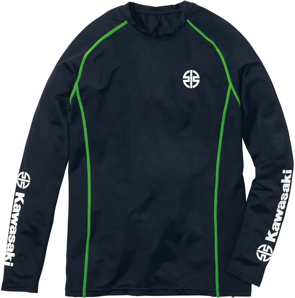 

Kawasaki топ с длинными рукавами и 3D принтом для езды на мотоцикле, дышащая и удобная, приятная для кожи рубашка, спортивная повседневная одежда для фитнеса