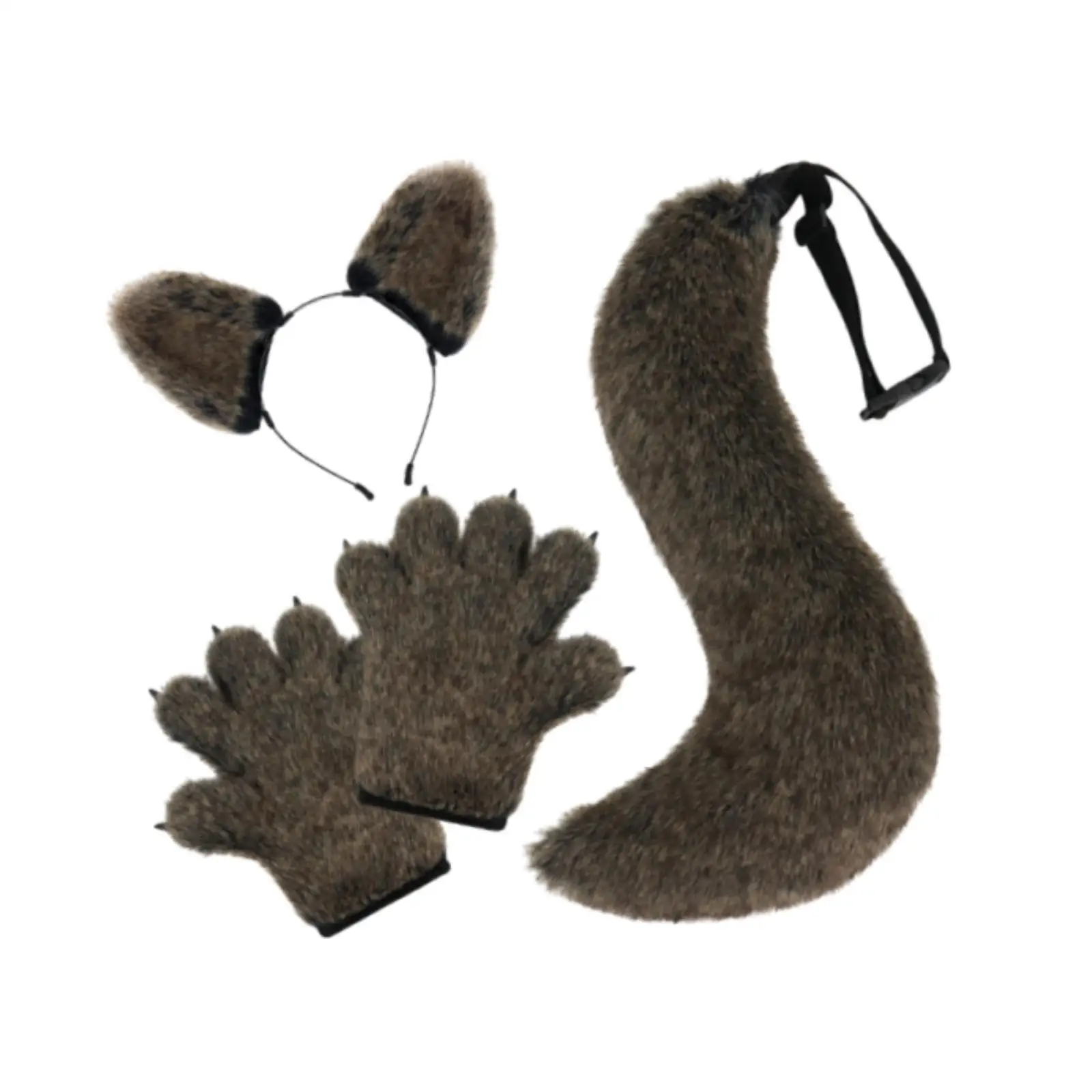 

Wolf Ears and Tail Set Ear Hair Band Cute Cosplay Props Animal Cosplay for Night Club Holiday Carnival Birthday Party Decoration