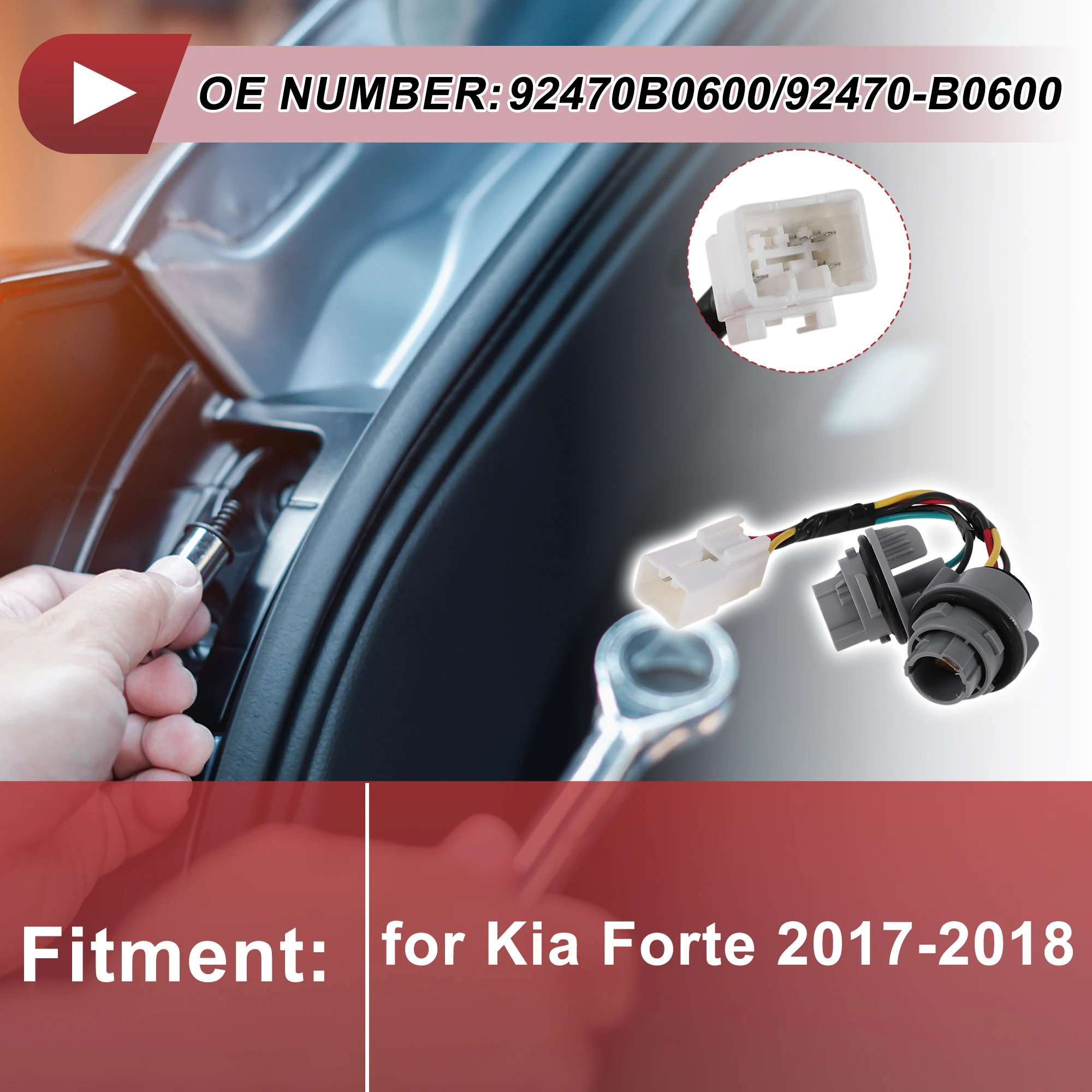 

UXCELL розетка заднего фонаря жгут проводов заднего фонаря для Kia Forte 2017-2018 No 92470B0600