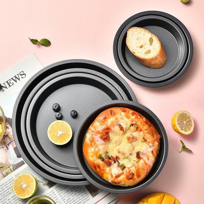 Moules à pizza antiadhésifs noirs