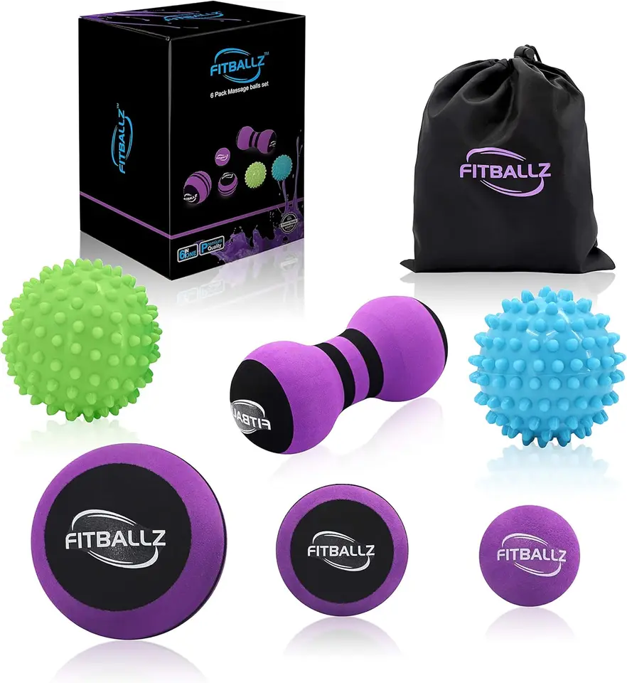 6 Pack Deep Tissue Massage Balls Foam Spiky Peanut