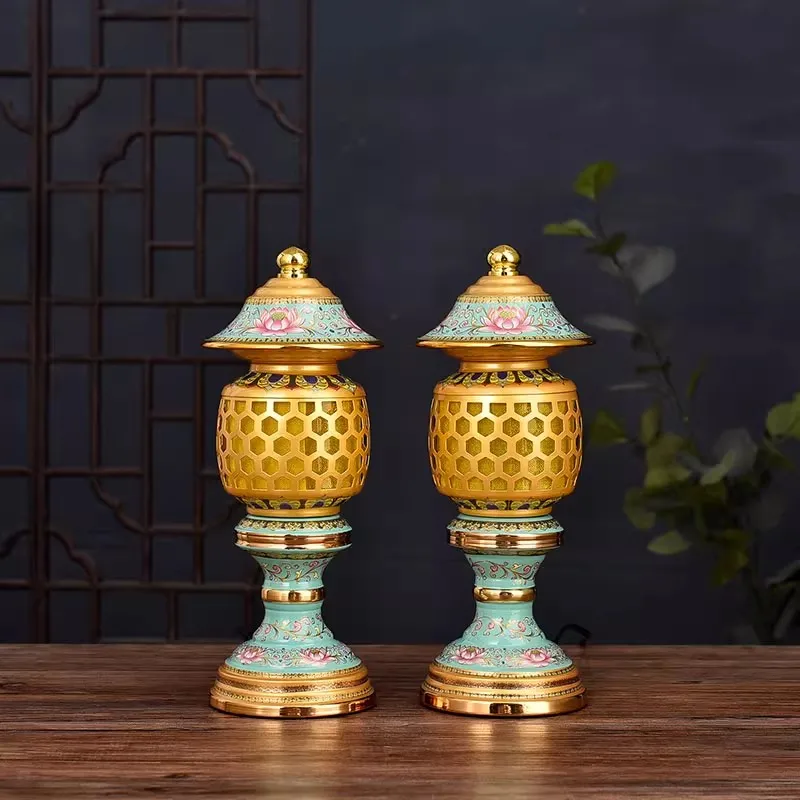 Buddha Incense Burner for Home Altar - Lotus Shaped Holy Water Cup & Offering Set for Guanyin Worship, Buddhist Supplies Kit wit