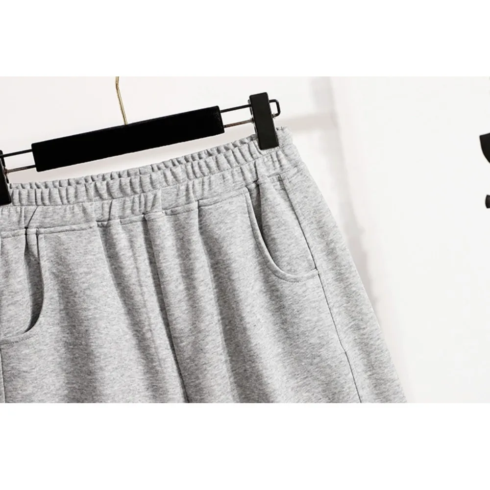 عارضة عالية الخصر جيوب أنيقة الصلبة أنبوب كامل طول السراويل الكورية أساسيات الموضة الخريف زائد حجم الملابس