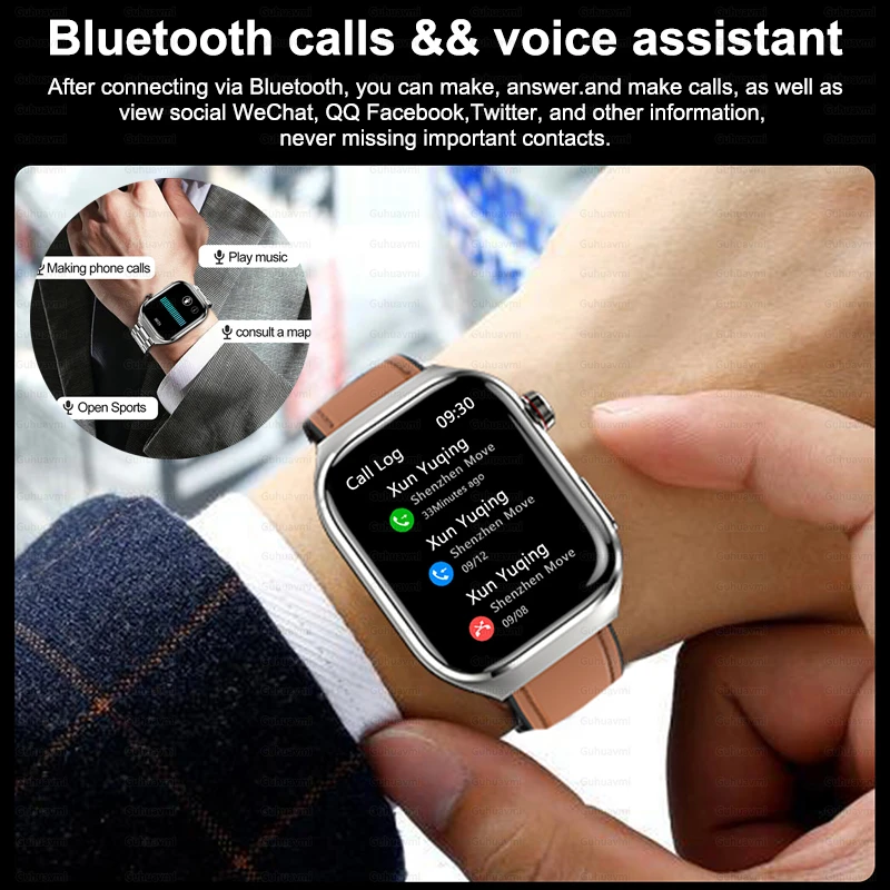 Smartwatch de saúde médica feminina, exame físico, gordura de açúcar no sangue, frequência cardíaca, ácido úrico, AMOLED Bluetooth Call, Smartwatch