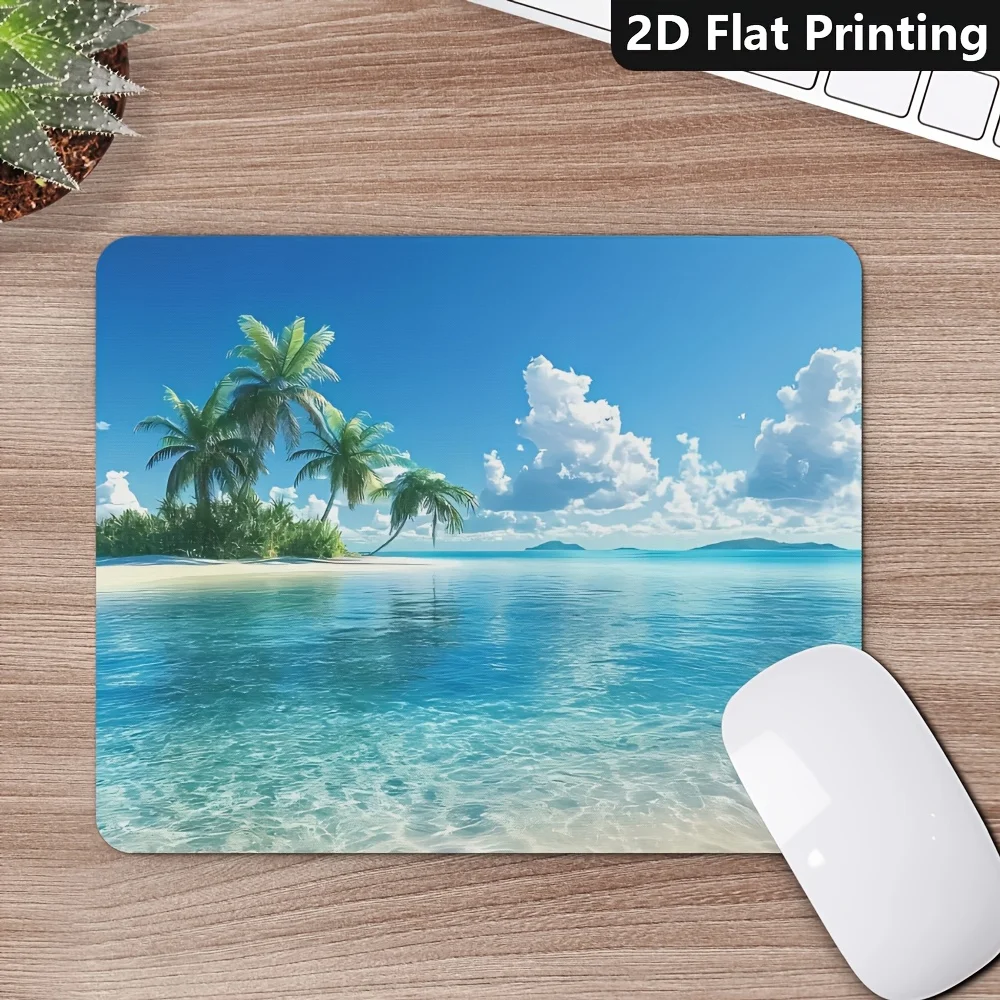 CIFBUY Large Mouse Pad Anti Slip Rubber Desk Mat Durable Gaming Office Table Mat Tropical Island Landscape Extended Computer Pad
