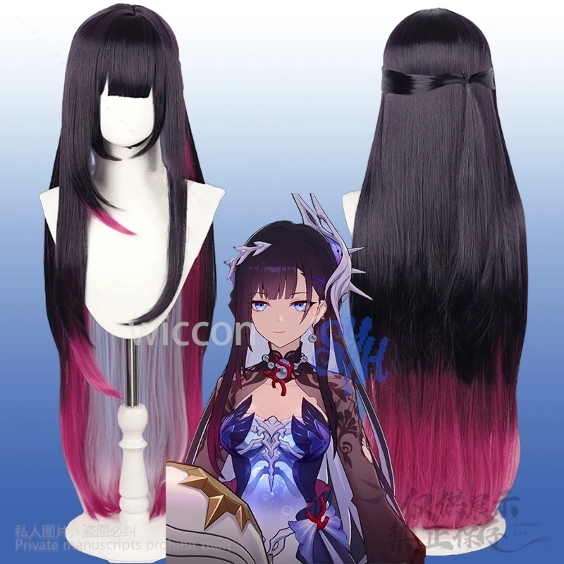 

Helektra Cosplay Game Honkai：Star Rail animeLong Mixed Color Hot Pink Black Jirai Kei Girls Wigs Heat Resistant Hair Halloween