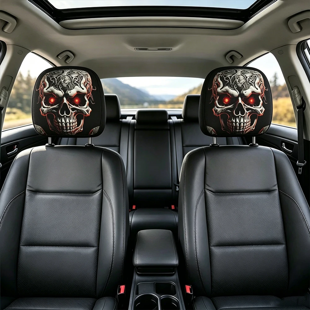 2pcs Car Headrest Funny Cover Accessories Interior Gadgets Decor Styling Ideas Seat Covers Vehicle Supplies Automobiles Parts view 2