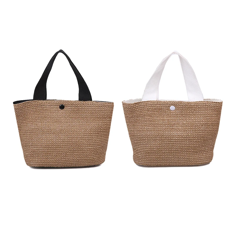 Sac à Main Tissé en Paille Élégant pour Femme et Fille, Fourre-Tout de Plage, Décontracté, à la Mode, Rétro, initié, Bohème, mir d'Été