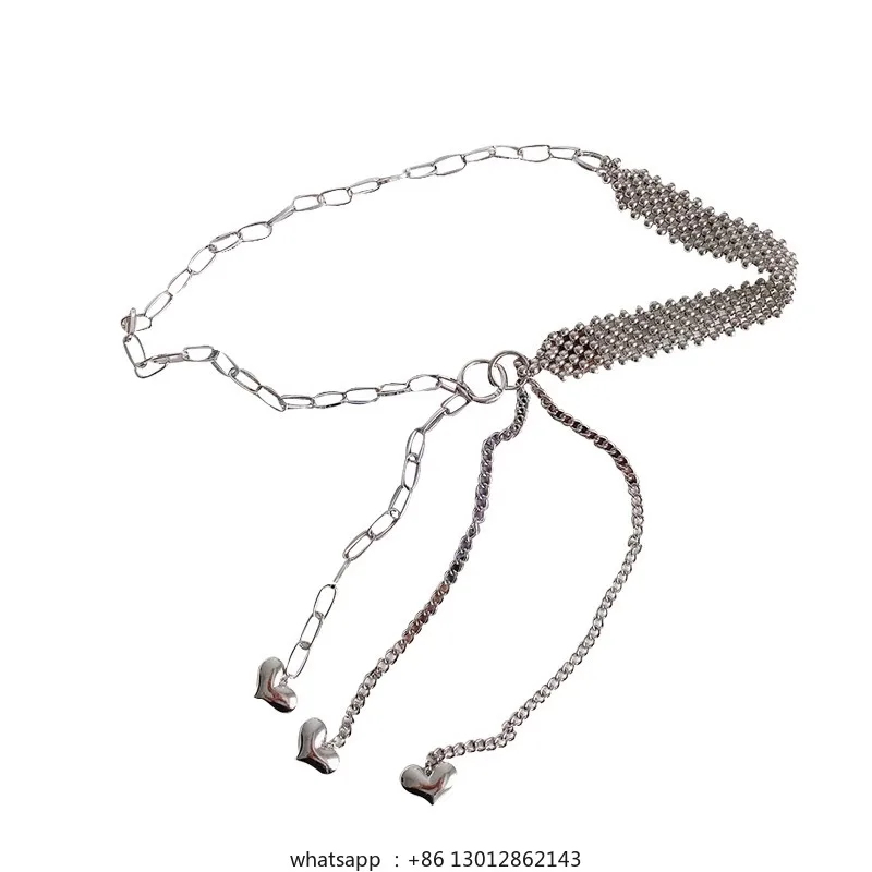 

Металлическая поясная цепочка с дизайнерским нишевым поясом для платья