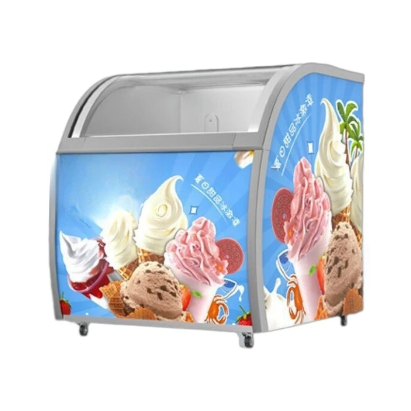 

Display cabinet Ice cream cabinet, commercial refrigerator thick cut fried yogurt frozen arc defogging cake cabinet