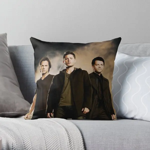 Sam Dean And Cas  Printing Throw Pillow Cover Decor Wedding Soft Office Fashion Comfort Fashion Pillows not include One Side