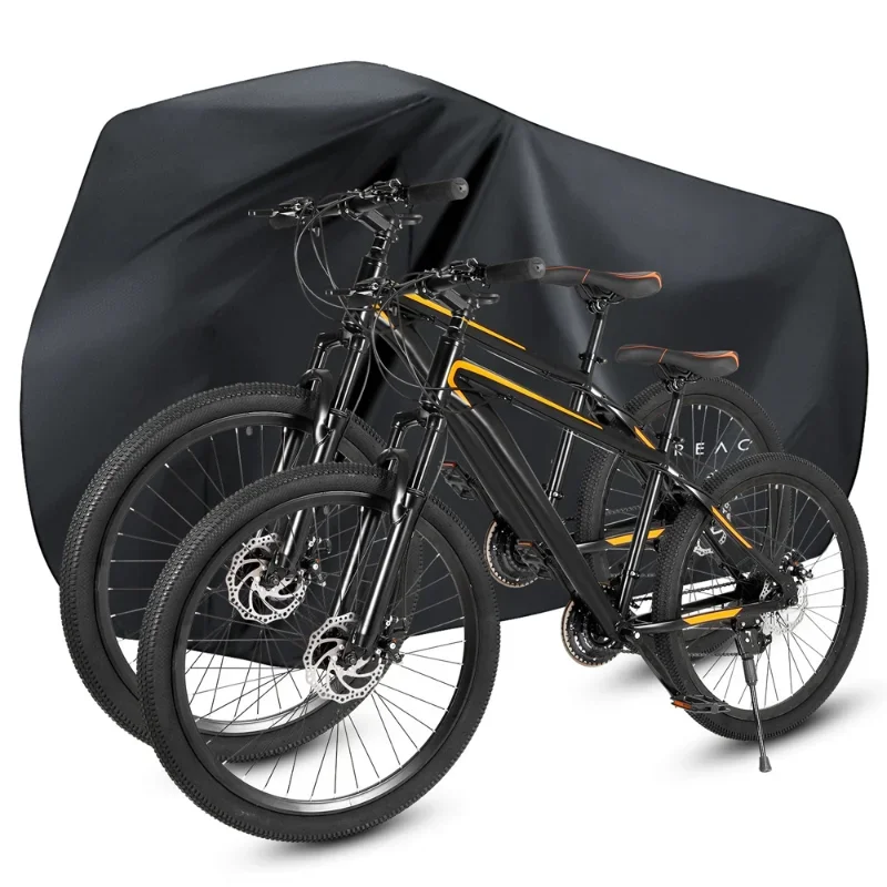 

Bicycle Cover Black 190D Oxford Fabric Waterproof Dustproof UV Bicycle Cover with PU Coating for Two Bicycles Stowage Bag